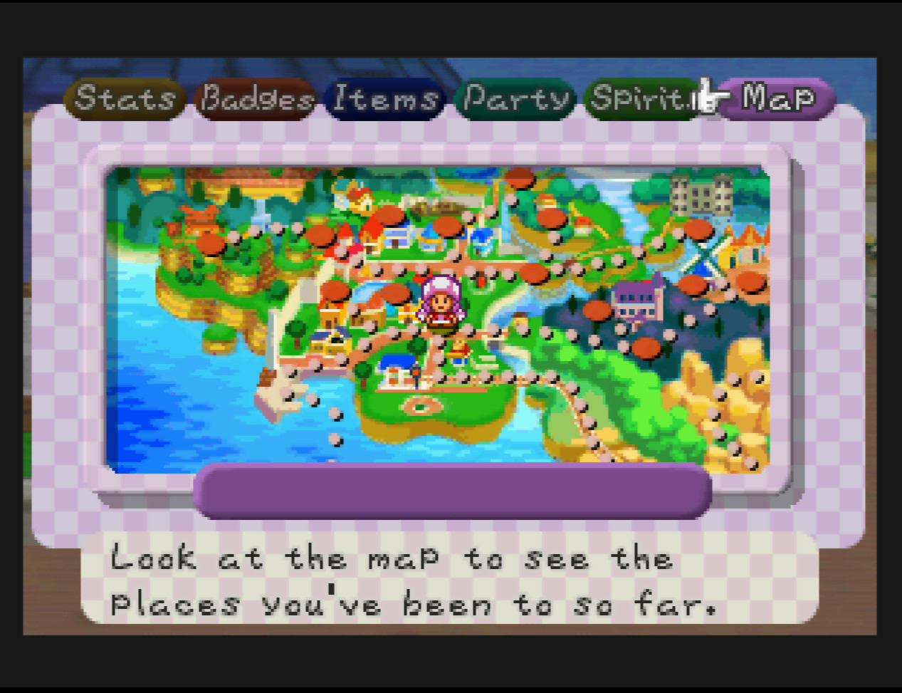 A screenshot of Toadette Over Mario: Map