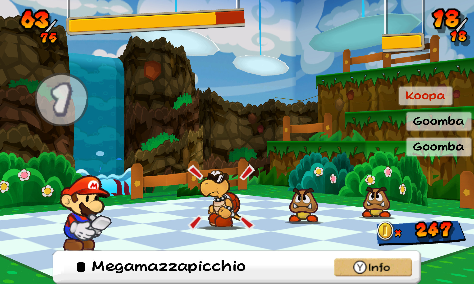 A screenshot of Sticker Star: TTYD Style
