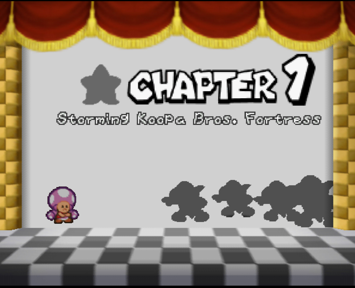 A screenshot of Toadette Over Mario: Chapter Begin