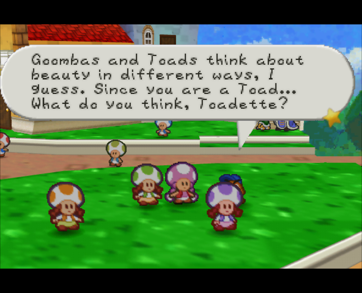 A screenshot of Toadette Over Mario: Text Changes