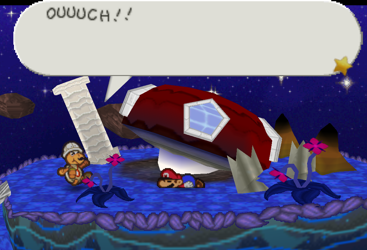 A screenshot of Paper Mario: Sacred Trio
