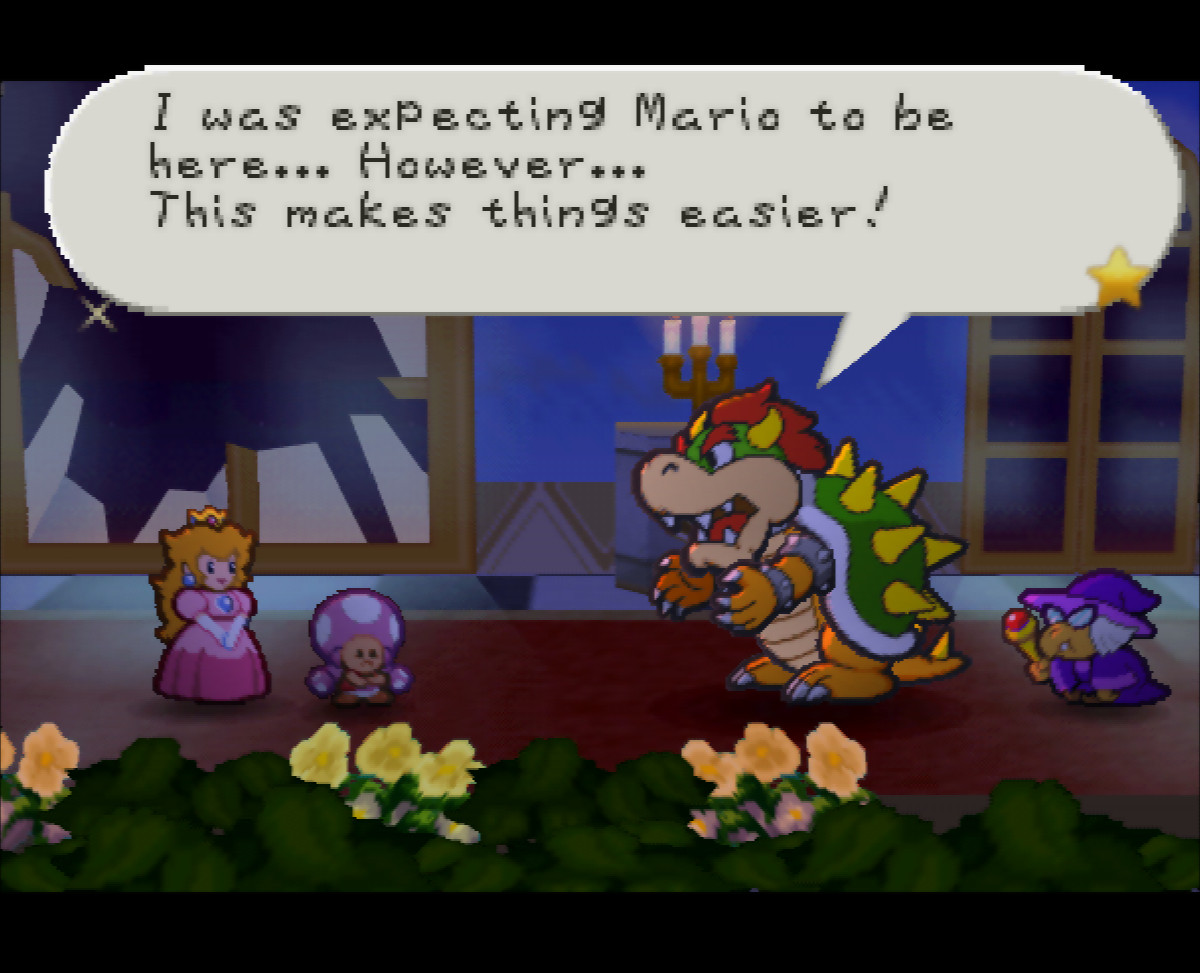 A screenshot of Toadette Over Mario: Text Changes